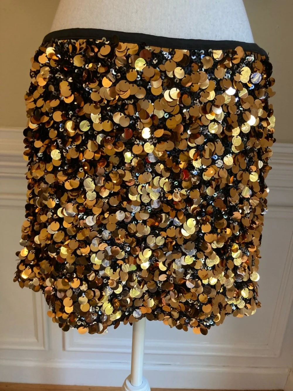 ZARA Gold Black Sequin Mini Skirt NWT - Picture 9 of 9